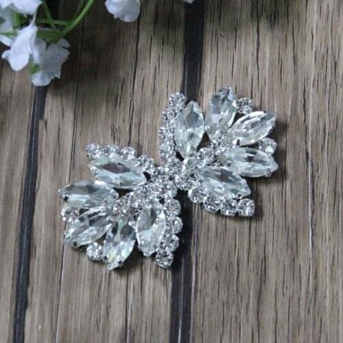 Free Shipping 40pcs/lot Crystal Rhinestone Applique Bridal Sash Rhinestone Patch Apparel Buckle LSAP52902