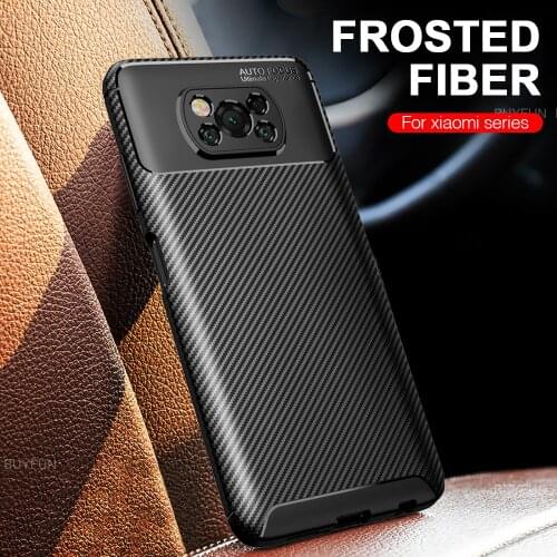 Case for poco x3 pro cases carbon Fiber Soft Protective Case for xiaomi poco X3 Cover poco x3pro pocophone x 3 x 3pro on pocox3