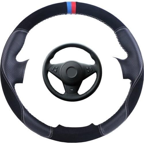Car steering wheel cover DIY custom made steering wrap for BMW E60 E63 E64 M5 2005 2007 2008 M6 2007