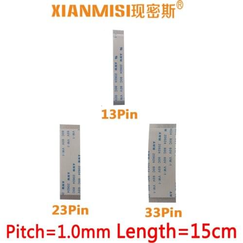 FFC/FPC Flat Flex Extension Cable 13Pin 23Pin 33Pin Same Side 1.0mm Pitch AWM VW-1 20624 20798 60V Length 15cm 5PCS
