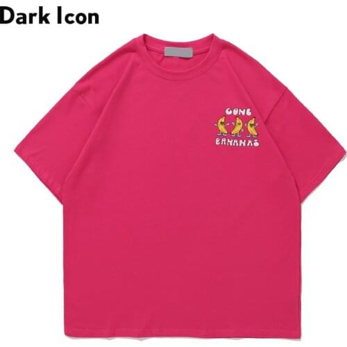 Dark Icon Lovely Embroidery Men Women Tshirts Summer Short Sleeve Cotton Tee Shirts Couple Clothes 3 Colors