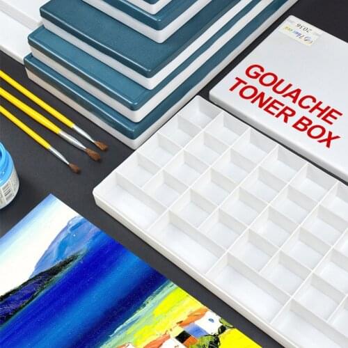 Hot 24/25/36 Grids Large Art Paint Tray Artist Oil Watercolor Plastic Palette Oil Paint Saver Palette Box Painting Storage Tray