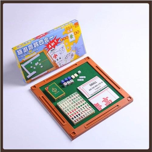 Mini Chinese Mahjong Game Travel Resin Numbered Domino Cube Retro Classic Children Table Game Jogo De Tabuleiro Entertainment