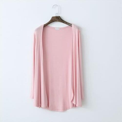 Modal Women Cardigan 2021 Autumn New Solid Long-Sleeved Loose Casual Home Wear All Match Female Outwear Coat Tops