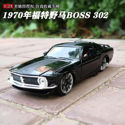 Maisto 1:24 1970 Ford Mustang BOSS 302 alloy car model simulation car decoration collection gift toy