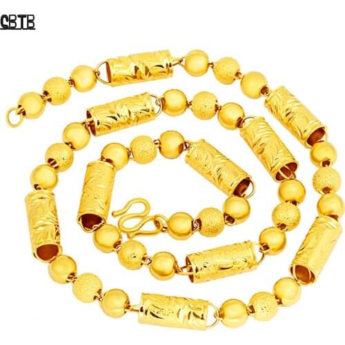 Vietnam Shajin Mens High-end Car Flower Necklace Gold-plated Jewelry Fashion Classic Fashionable Mens Jewelry Necklace
