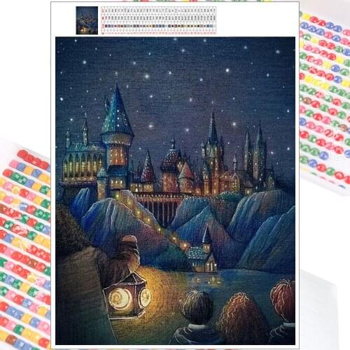 5D DIY Diamond Painting Kit Cartoon Night Scene Castle Disney Mosaic Embroidery Full Square Round Christmas Gift Home Decor