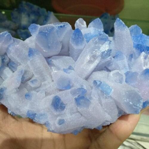 930g New Find Blue Phantom QUARTZ Crystal Cluster Mineral Specimen