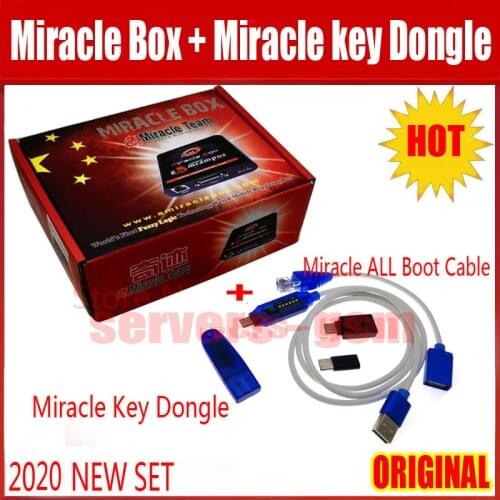 2020 OIGINAL NEW Miracle Box with Miracle Key Dongle +miracle UMF All Boot cable for china mobile phones Unlock Repairing unlock