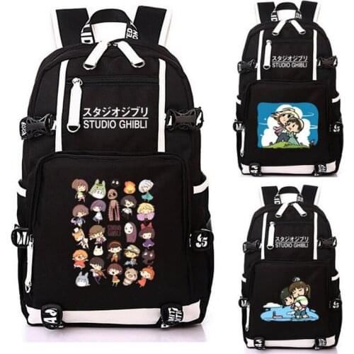 Cartoon Totoro Howls Moving Castle Spirited Away Backpack Bags Laptop School Travel Book Bag Girls Boys Rucksack Gift
