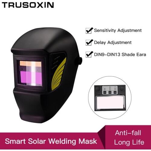Samrt Solar LI battery Automatic Darkening TIG MIG MMA MAG Electric Welding Mask/Helmets/Welder Cap for Welding Machine