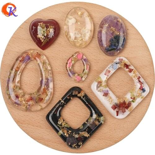 Cordial Design 50Pcs Jewelry Accessories/DIY Charms/Hand Made/Glitter Powder & Flower In Resin Beads/Pendant/Earring Findings