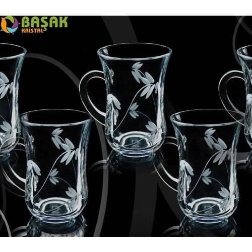 Turkish Tea Palm Decor 6 PCs Enjoyed Cup Tea Set Coffee Espresso Traditional Turkish Arab İngilz Tea Set Coffee Cup glass