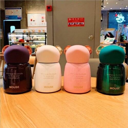Creative Mouse Stainless Steel Vacuum Flask Thermos Water Cup Water Bottle Thermoses Coffee Mug Gifts Christmas Gifts 250ml