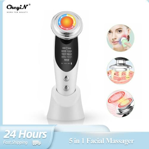 CkeyiN EMS Mesotherapy Face Lifting Tighten Anti Wrinkle Facial LED Photon RF Radio Frequency Skin Care Electroporation Massager