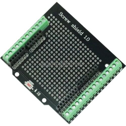 Proto Screw Shield for Arduino Open Source Reset Button D13 LED NEW For Breadboard 3.81 Terminal Double-sided PCB SMT Solder DIY