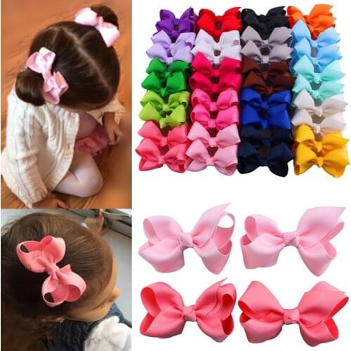 Yundfly 10pcs/lot 3" Handmade Ribbon Bows With Alligator Clips Kid Fashion Boutique Hair Clip Hair Accessories