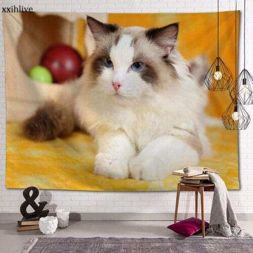 Animal Beautiful Doll Cat Custom HD Tapestry For Carpet Travel Mattress Wall Carpets Art Home Decor 70x95cm,100x150cm