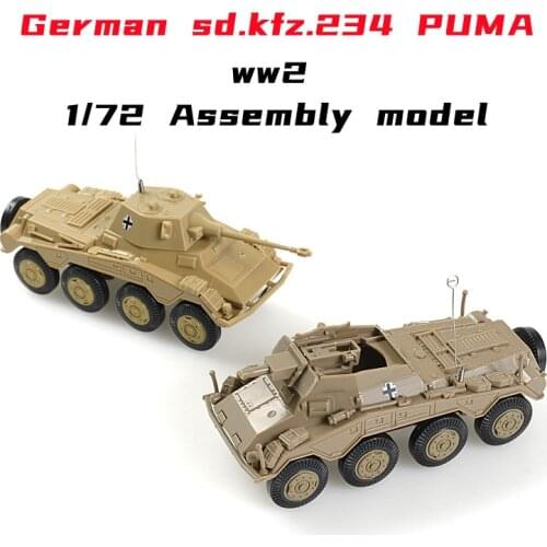 1/72 Sd.kfz.234 PUMA Model ww2 German Cougar Wheeled Armored Vehicle Reconnaissance Car Military Assembly Model Kit Chariot Toy