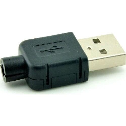 10pcs USB male headband plastic shell three-piece charger power conversion A type 4P essential