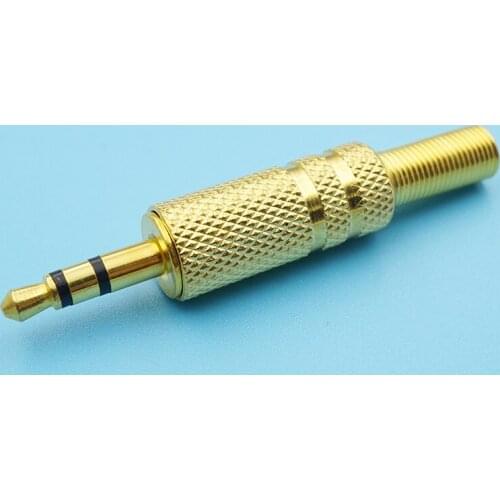 20pcs Gold Plated 3.5mm Wiring Head Audio Microphone Plug 3.5mm Dual Stereo Microphone Plug Connector Earphone Adapter Socket