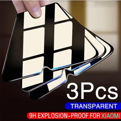 3PCS Full Protective Glass For Xiaomi Mi 10 9 8 Lite 9T Pro 9 SE Tempered Glass Screen Protector For Xiaomi Mi A3 A2 Lite A1 6X