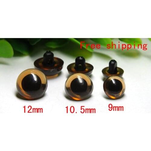 30pairs/lot brown color Sew-in Acrylic Eyes Bears Dolls sew toy eyes--9mm/10.5mm/12mm