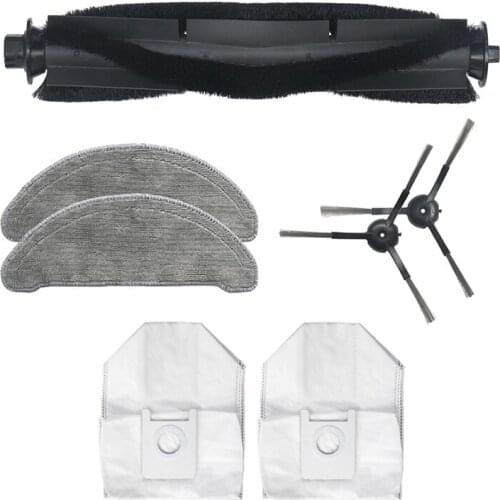 AD-7Pcs Roller Main Brush Mops Cloths Dust Bags Side Brush for Xiaomi ROIDMI EVE Plus Robot Vacuum Cleaner Accessories