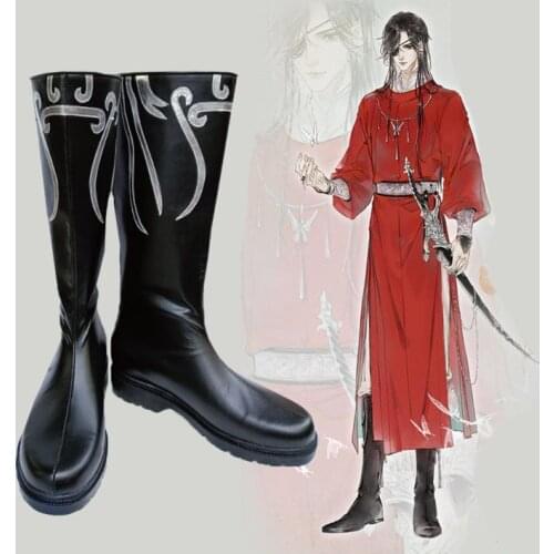 Anime Tian Guan Ci Fu Hua Cheng Cosplay Role Play Heat Resistant Synthetic Hair Shoes Carnival Halloween Party + Free Wig Cap