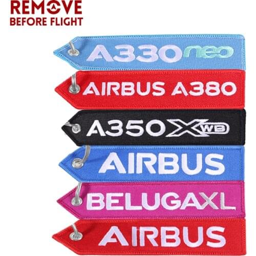 AIRBUS A330 A380 A350 Keychain Double Side Embroidery Aviation Keyring Special Key Tags Labels chaveiro llavero moto sleutelhan