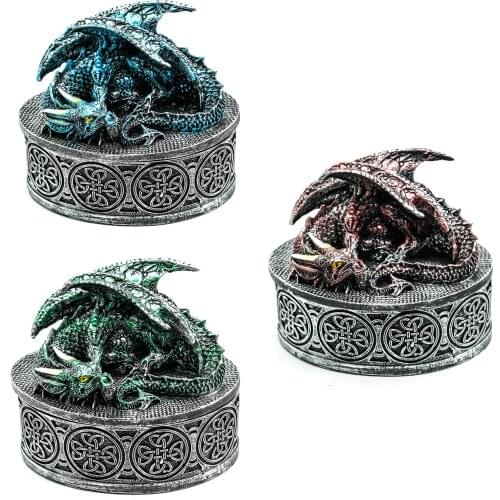 Cusdie Resin Dice Case, Storage Box, for 16mm DND Dice, Dice Holder, Resin Chest with Dragon Shape, For Tabletop Games