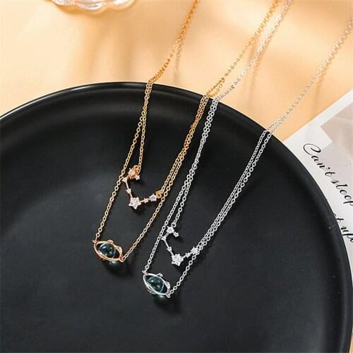 FACEINS Choker Necklace For Women Short Chain Double Necklaces Pendant Heart Crystal Choker Statement Female Retro Necklace
