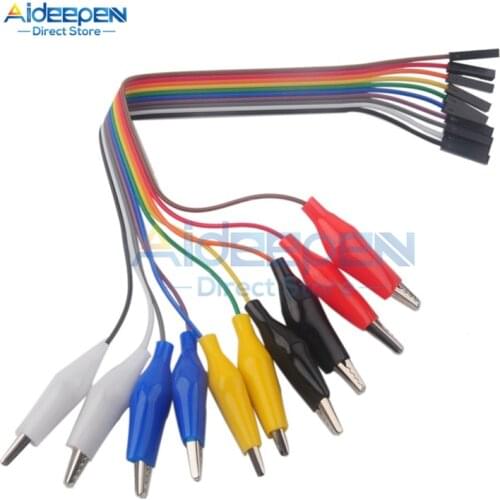 20cm 30cm 10Pin Double-end Alligator Clips Jump Wire Male Female Crocodile Clip Test Lead Jumper Wire Line Cable DIY Connection
