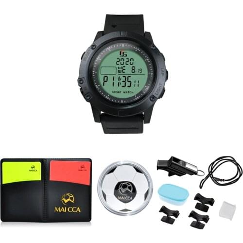Soccer Referee Stop Watch with whistle cards coin Stopwatch Wrist Water Resistant Night Light Countdown Football Chronograph
