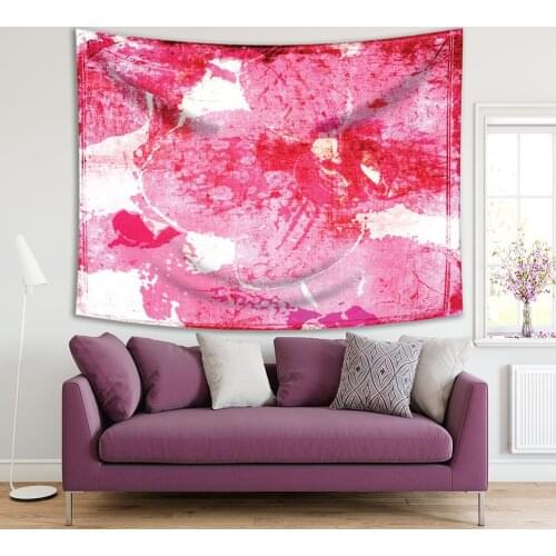 Tapestry Orchid Flowers Floral Patterns Retro Distressed Grunge Style Artwork Printed Pink White