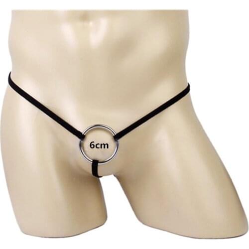 6cm Cock Ring Mens Sexy G-Strings Thongs Open Crotch Gay Underwear Panties Briefs Tangas T Back Erotic Lingerie Jockstraps