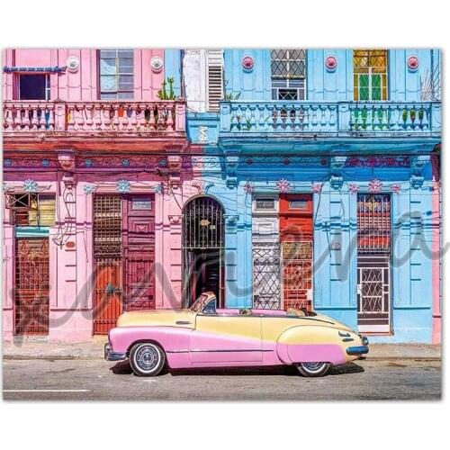 Xaviera Full Square Drill Diamond Painting 5D Diy Mosaic Embroidery Kit Pink Blue House Rhinestone Cross Stitch Handmade Crafts