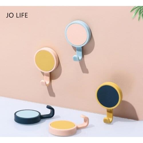 JO LIFE 3pcs/set Nordic Style Wall Hanger Hook 360 Degree Rotatable Seamless Adhesive Spinning Hanging Novelty Macaron Color