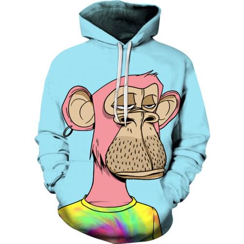 New 3D Printed Harajuku Bored Ape Men Women Unisex Oversized Hoodies Fashion Anime Streetwear Hoodie Kids Hooded Sweatshirts