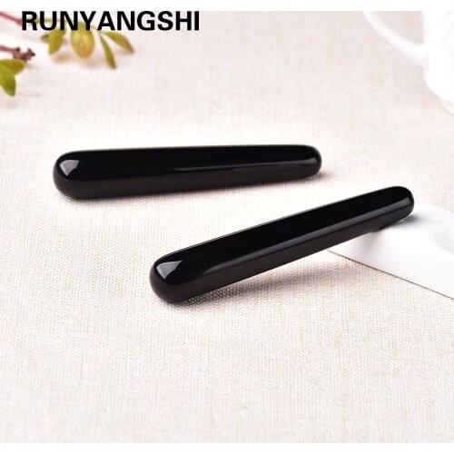1PC Natural Black Quartz Wands Obsidian Gemstone Crafts Pleasure Wand Body Hand Massage Wood Magic Stone Ornament Gifts