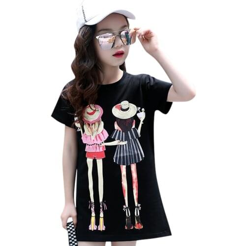 Dress Girl Floral Pattern Kids Party Dresses For Girls Casual Dress For Children Summer Childrens Clothing 6 8 10 12 14