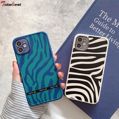 Tobebest Plating Fine Hole Zebra Anti-knock Phone Cases for iphone 12 11 pro max X XS XR 8 Plus 12mini Soft TPU Cover Gift