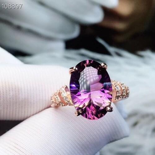Rare color gemstone, natural amethyst lady ring, 925 silver, novel craftsmanship, beautiful colors
