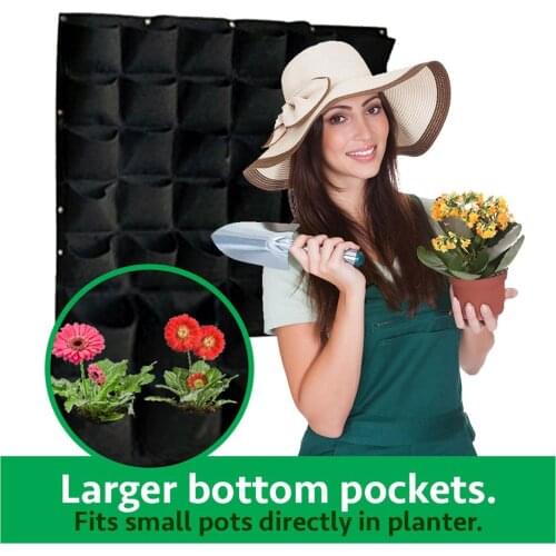 Hanging Type Multi-pocket Planting Bag Non-woven Cloth Vegetable Fruits Plant Growing Pouch