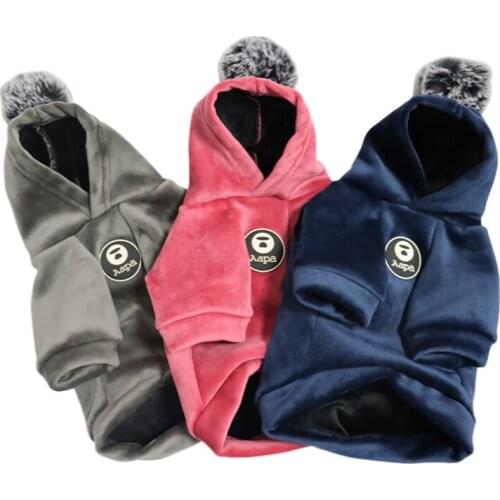 Dog Hoodies Pomeranian Two Legged Sweater Teddy Plush Ball Hat Jacket Dog Costumes for Small Dogs