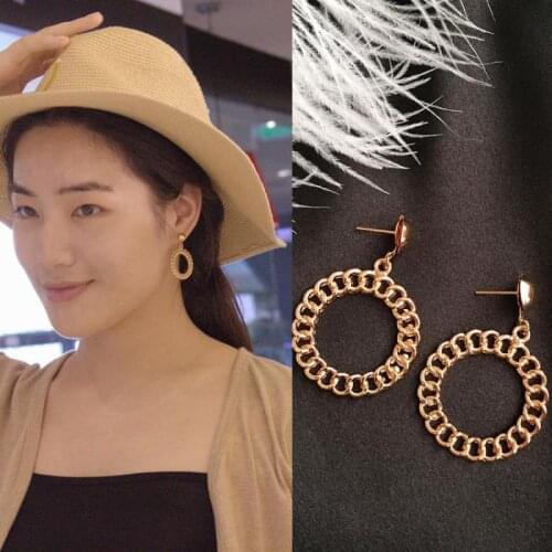 Foreign Trade Fashion Personality Large Chain Of Circular Hollow Hollow Metal Earrings Jewelry Boucle D'oreille Femme 2017