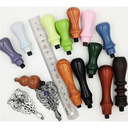 Wax seal stamp suitable wooden handle colorful different color handle metal handle with screw high quality low price only handle