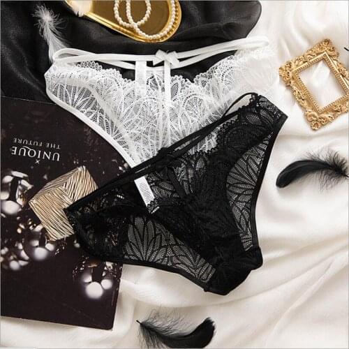 Women Panties French Transparent Sexy Underwear Floral Lace Female Briefs Fashion Hollow Out Underpants For Lady Lingerie S1502