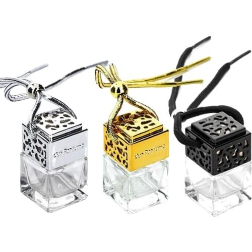 3Pcs Essential Oils Diffuser Rearview Mirror Ornament Fragrance Car Hanging Perfume Car-Styling Air Freshener Empty Glass Bottle