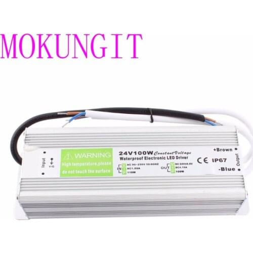 Fast shipping 3pcs DC24V 100W IP67 Waterproof Switch Power Supply Driver for LED Strip AC 220-240V To DC24V Transformer Aluminum